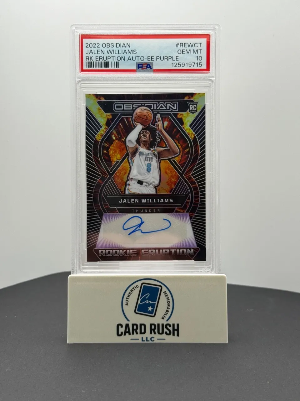 2022-23 Panini Obsidian - Rookie Eruption Autographs Jalen Williams 55/75 PSA 10