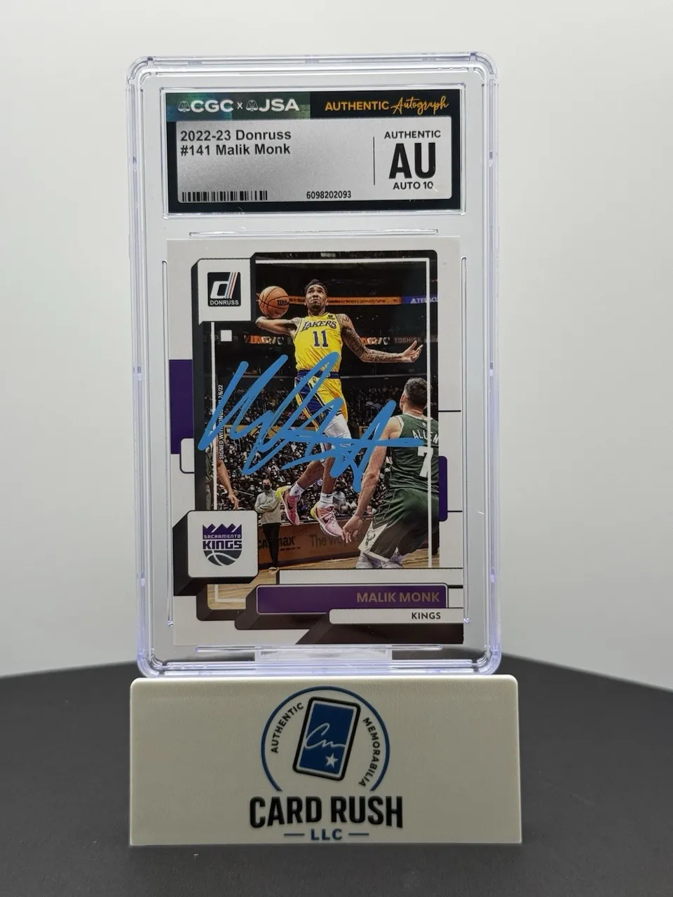 2022-23 Donruss Malik Monk In-Person CGC/JSA Graded Auto 10