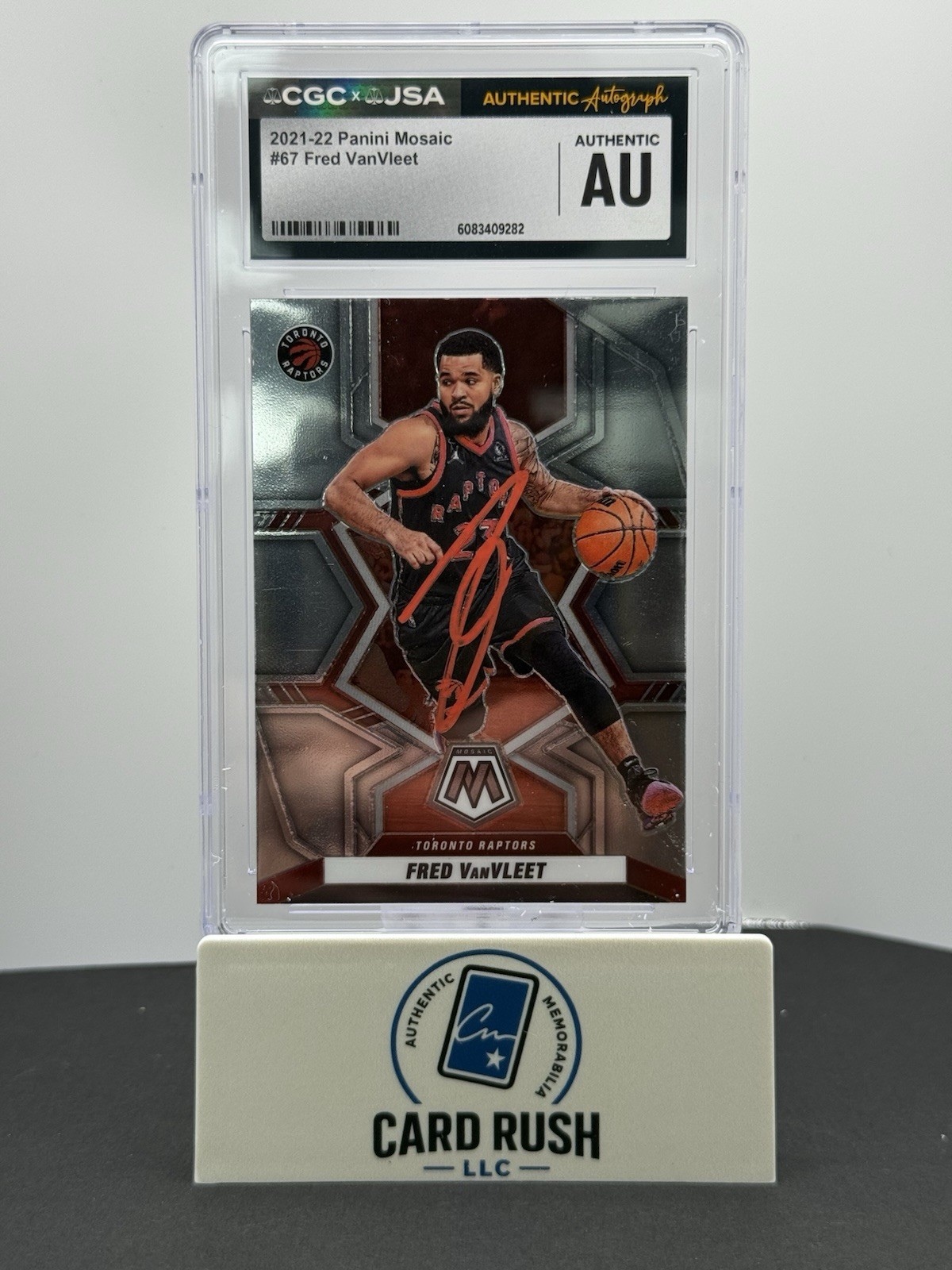 2021-22 Panini Mosaic - #67 Fred VanVleet Toronto Raptors IP Auto CGC Authentic, front