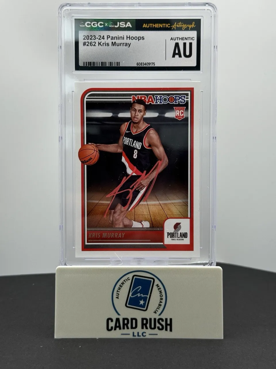 2023-24 Panini Hoops Kris Murray In Person Auto CGC/JSA Authentic Rookie Card
