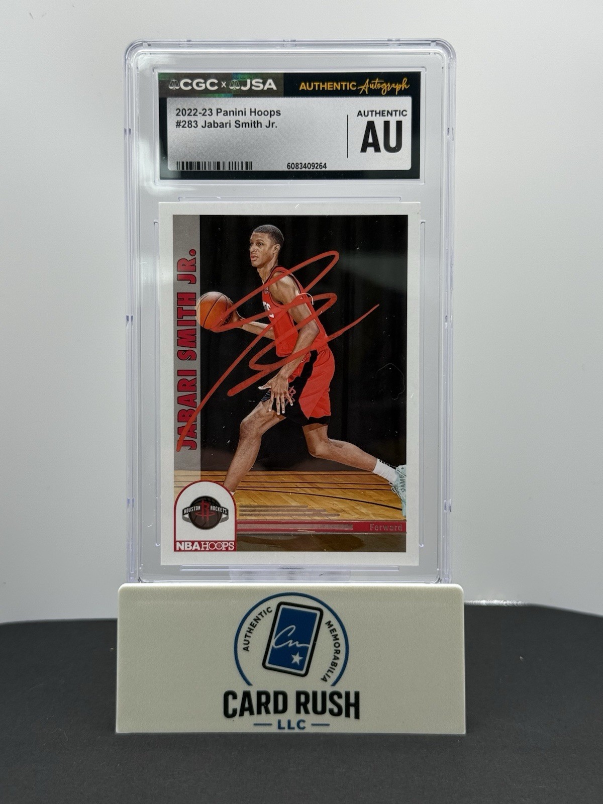 2022-23 Panini Hoops#283 Jabari Smith Jr. In Person Autograph CGC/JSA AUTHENTIC, front