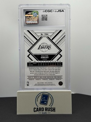 2024-25 Panini NBA Hoops Tribute RC Dalton Knecht IP Auto CGC/JSA Authentic, back
