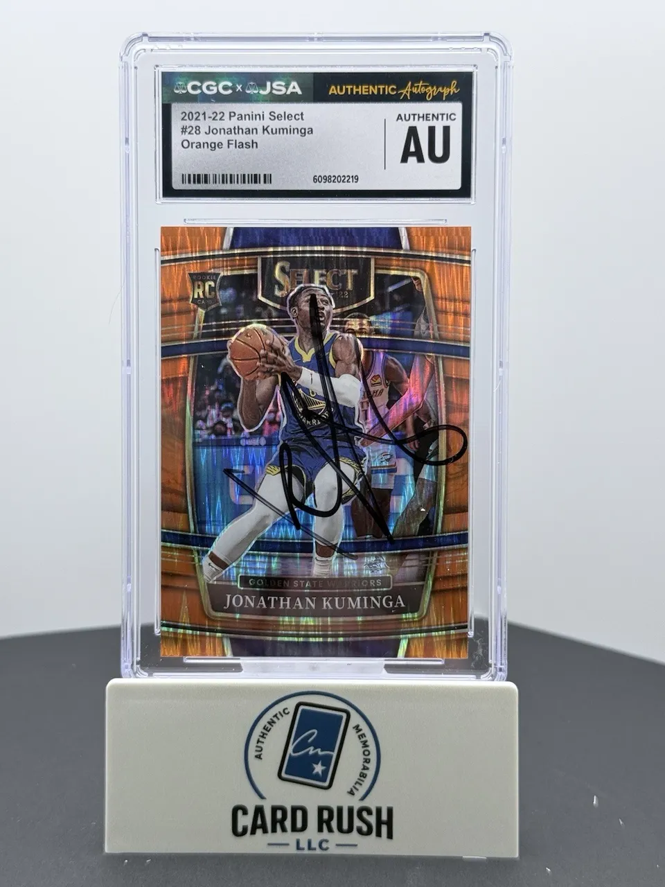 2021-22 Panini Select Jonathan Kuminga Orange Flash RC IP Auto CGC/JSA Authentic