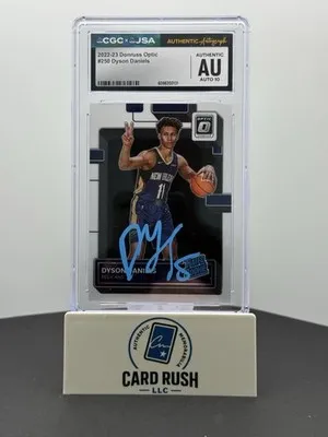 2022-23 Donruss Optic Rated Rookie Dyson Daniels In Person Auto CGC/JSA Auto 10!