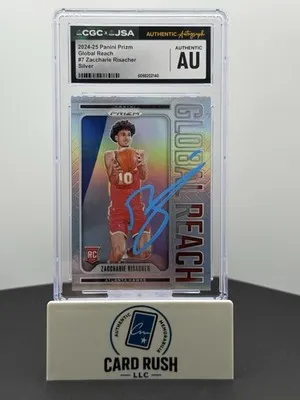 2024-25 Panini Prizm Zaccharie Risacher Global Reach Silver RC CGC Authentic