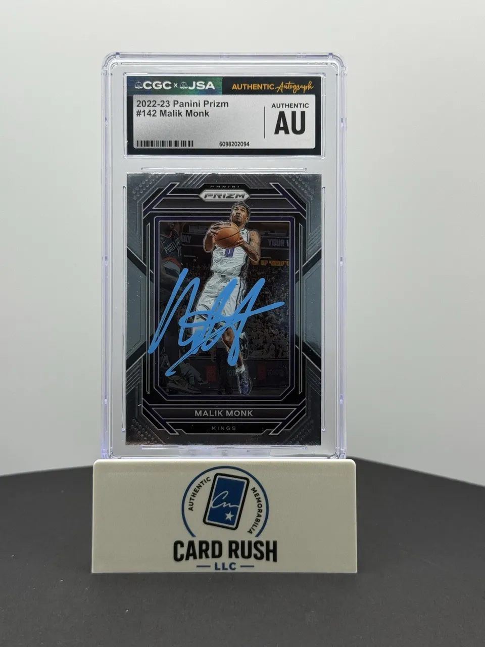 2022-23 Panini Prizm Malik Monk In-Person Auto CGC/JSA Authentic