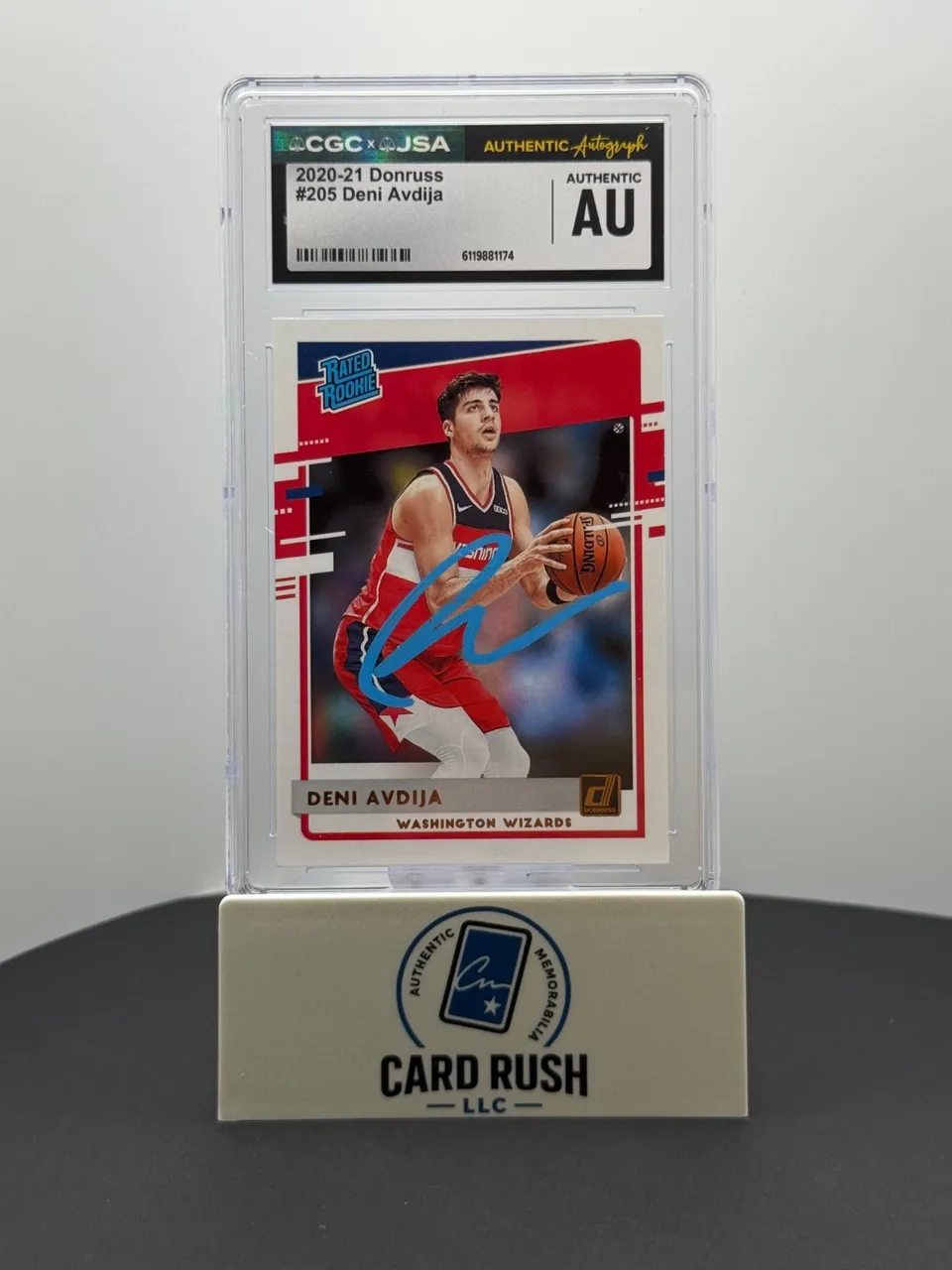 2020-21 Donruss Deni Avdija Rated Rookie IP Auto CGC Authentic
