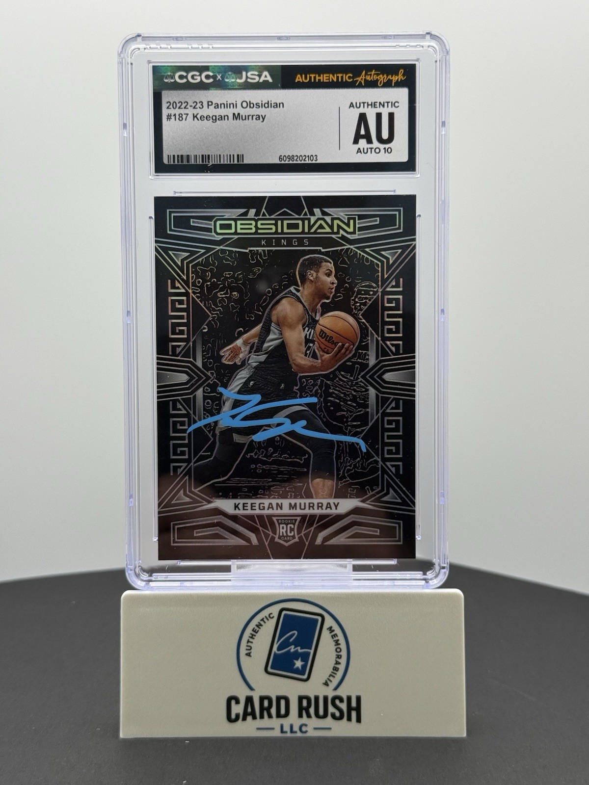 2022-23 Panini Obsidian Keegan Murray RC IP CGC/JSA Auto 10, front