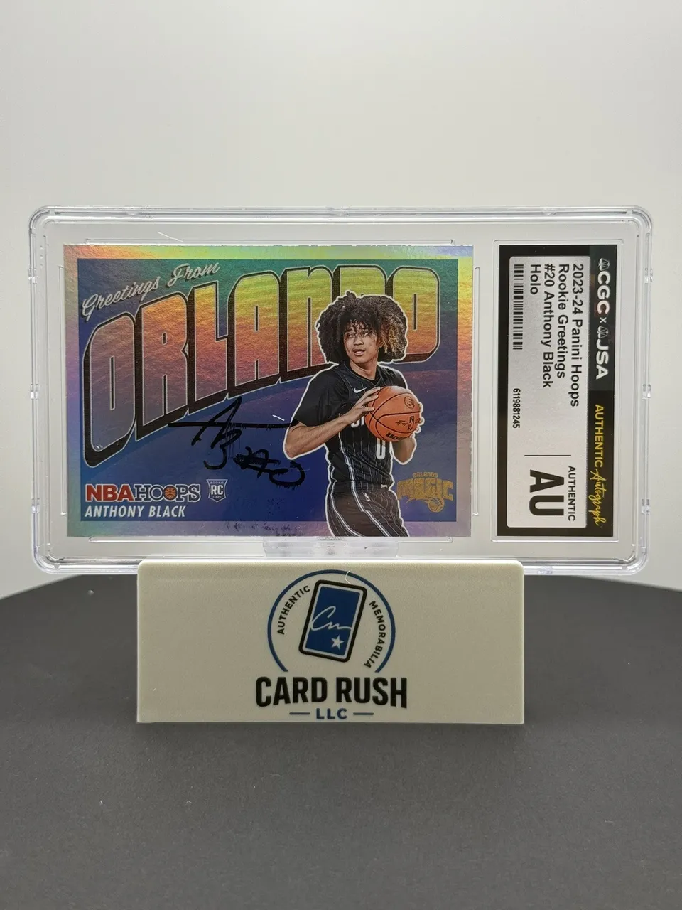 2023-24 Panini NBA Hoops - Rookie Greetings Holo Anthony Black RC IP Auto CGC Au