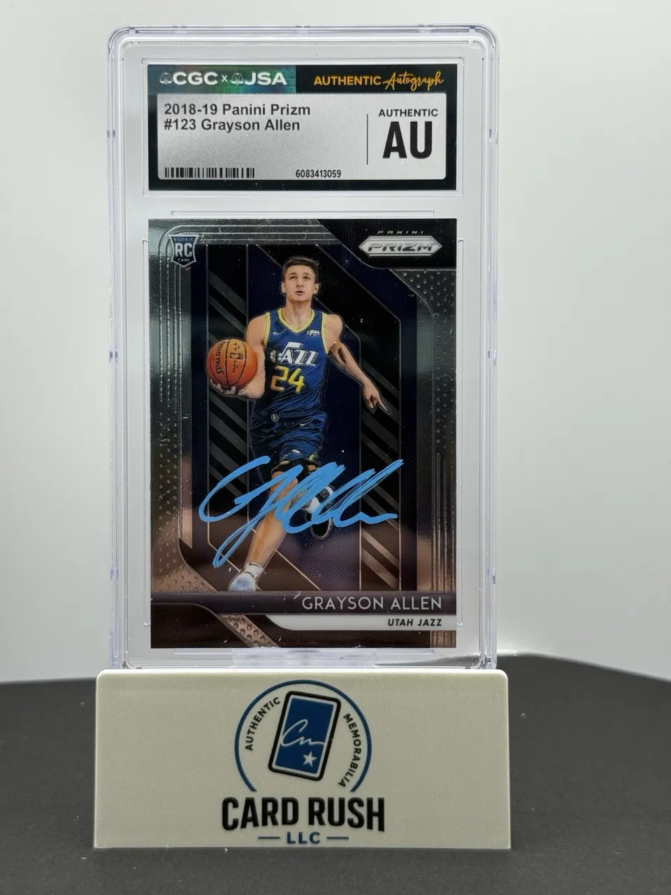 2018-19 Panini Prizm Grayson Allen RC In Person Auto CGC/JSA Authentic