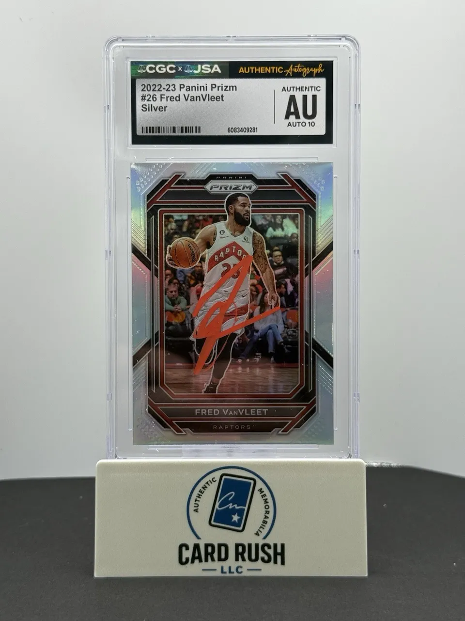 2022-23 Panini Prizm Silver Prizm Fred VanVleet In-Person Auto 10 by CGC/JSA
