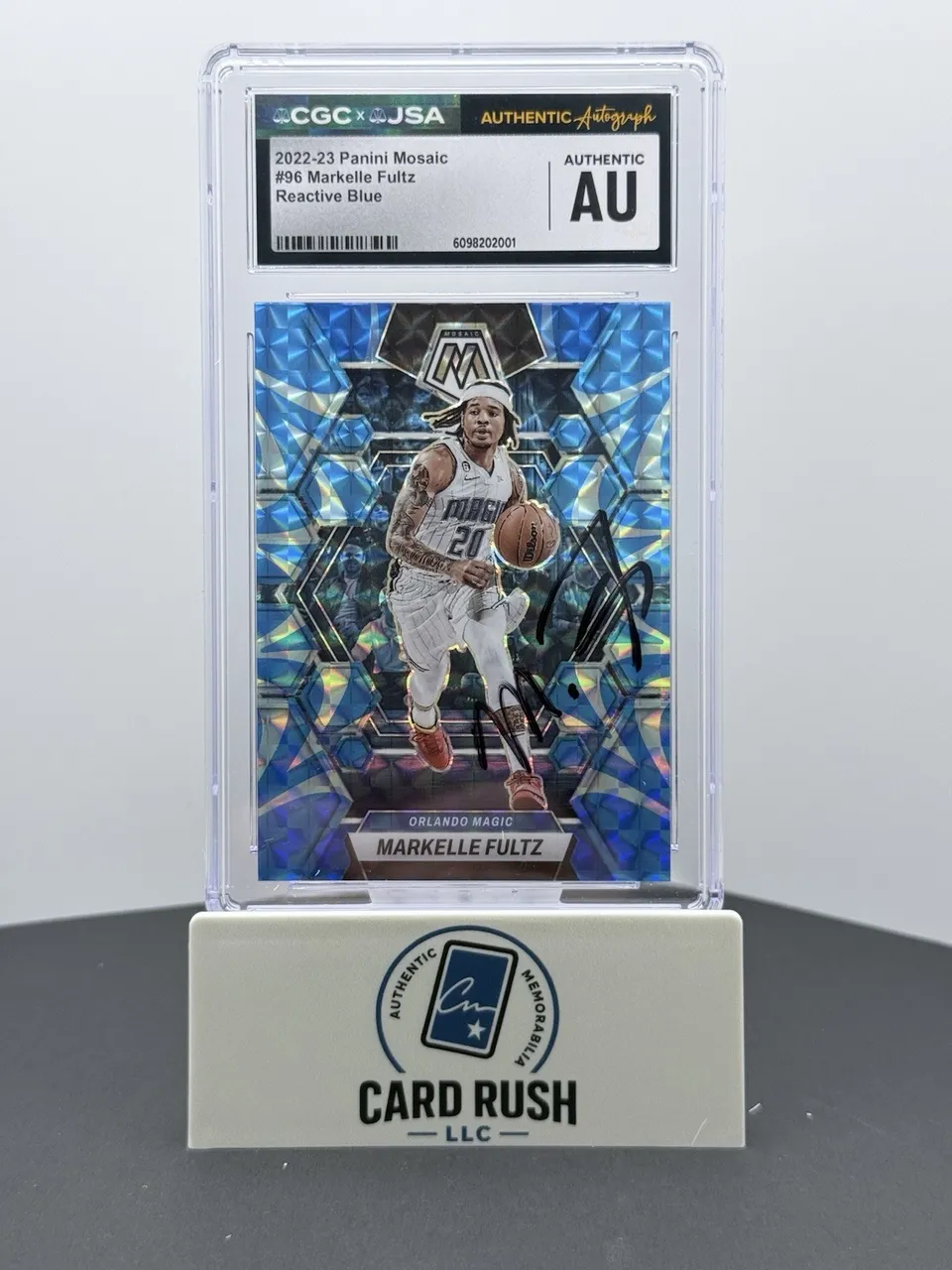 2022-23 Panini Mosaic Markelle Fultz Reactive Blue In-Person Auto CGC Authentic