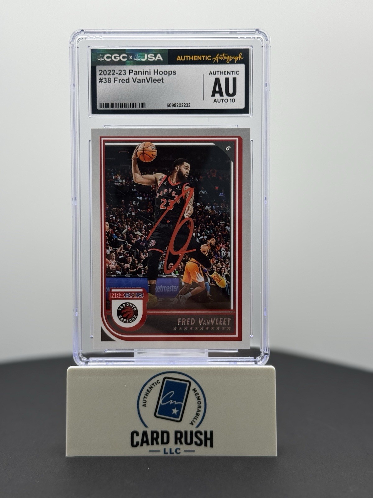 2022-23 Panini Hoops Fred VanVleet In-Person CGC/JSA Graded Auto 10, front