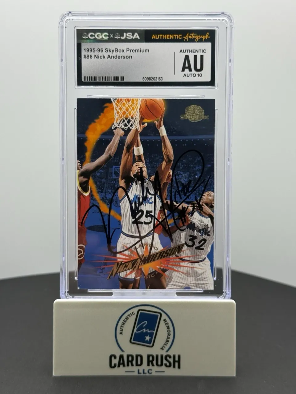 1995-96 SkyBox Premium Basketball Nick Anderson In Person CGC/JSA Graded Auto 10