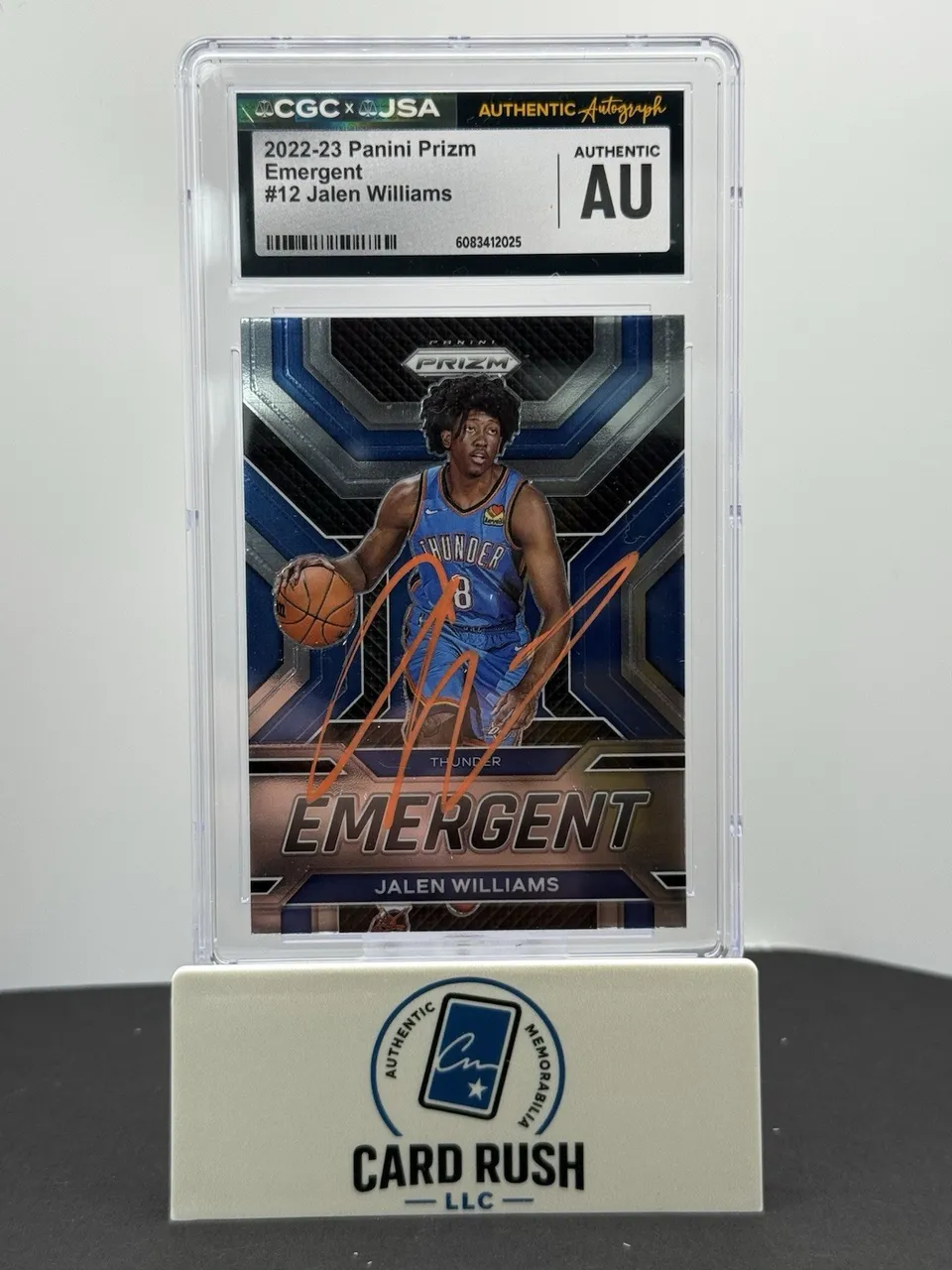 2022-23 Panini Prizm Emergent Jalen Williams RC In Person Auto CGC Authentic