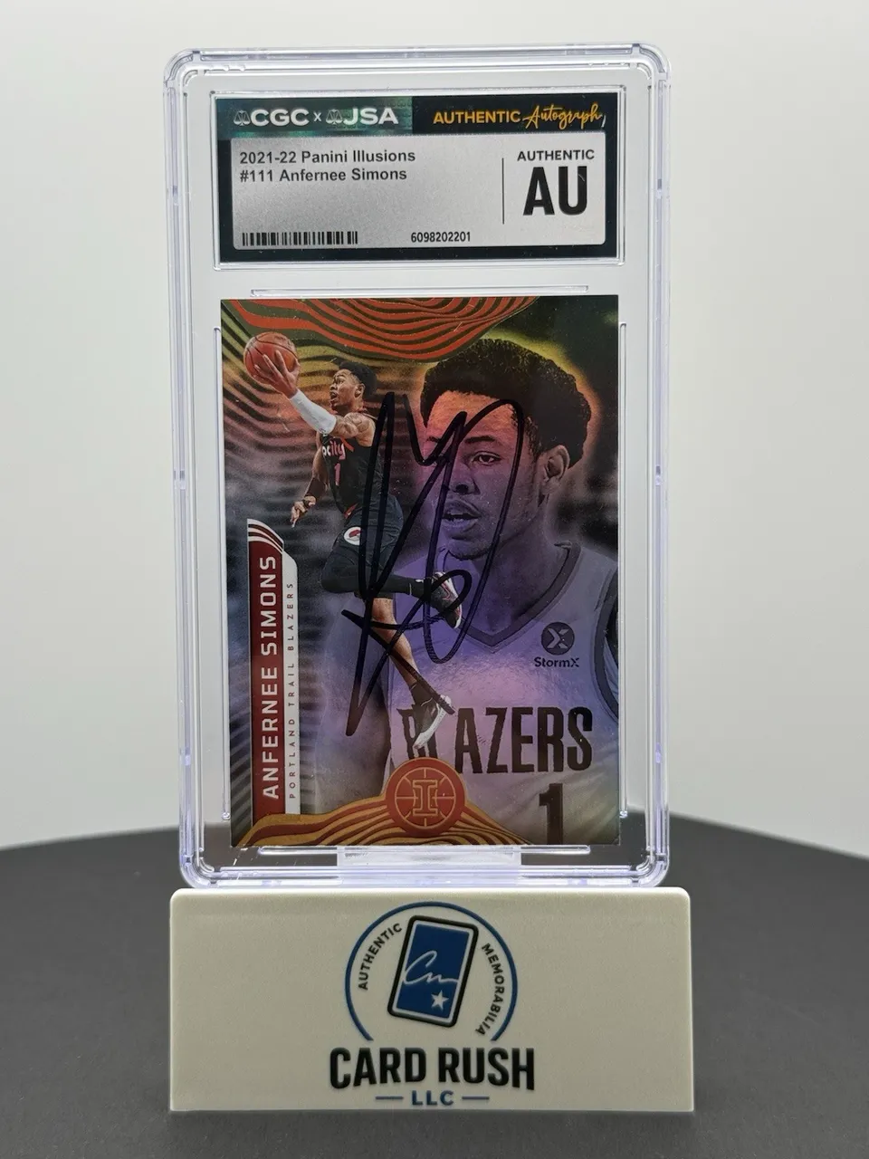 2021-22 Panini Illusions Anfernee Simons In-Person Autograph CGC/JSA Authentic