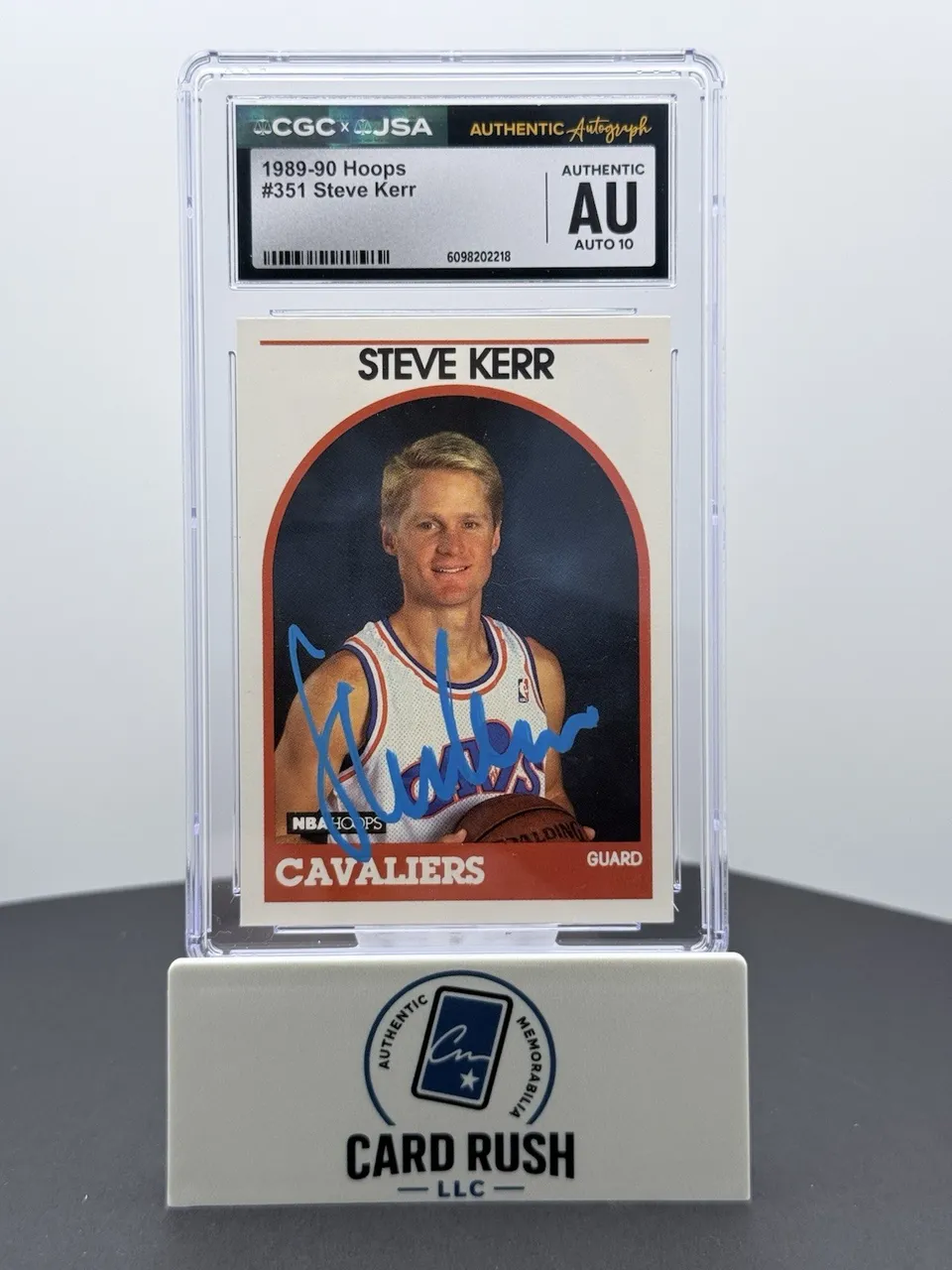 1989-90 NBA Hoops Steve Kerr (RC) In-Person Autograph Graded Auto 10 by CGC/JSA