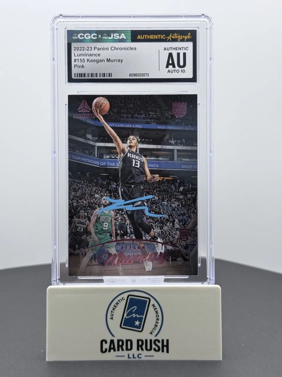 2022-23 Panini Chronicles Luminance Keegan Murray Pink RC IP CGC/JSA Auto 10