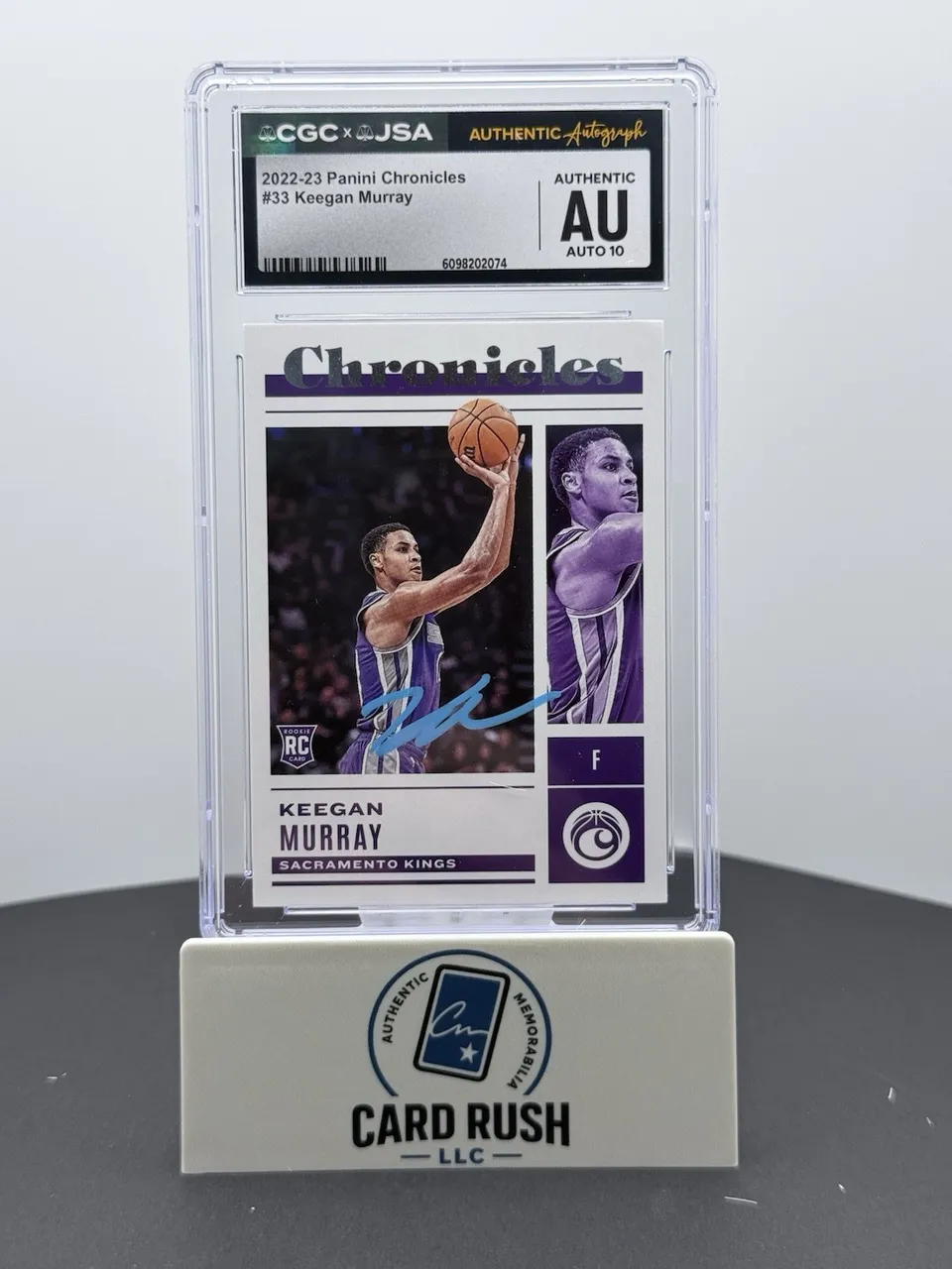 2022-23 Panini Chronicle Keegan Murray RC In-Person CGC/JSA Auto 10 Graded