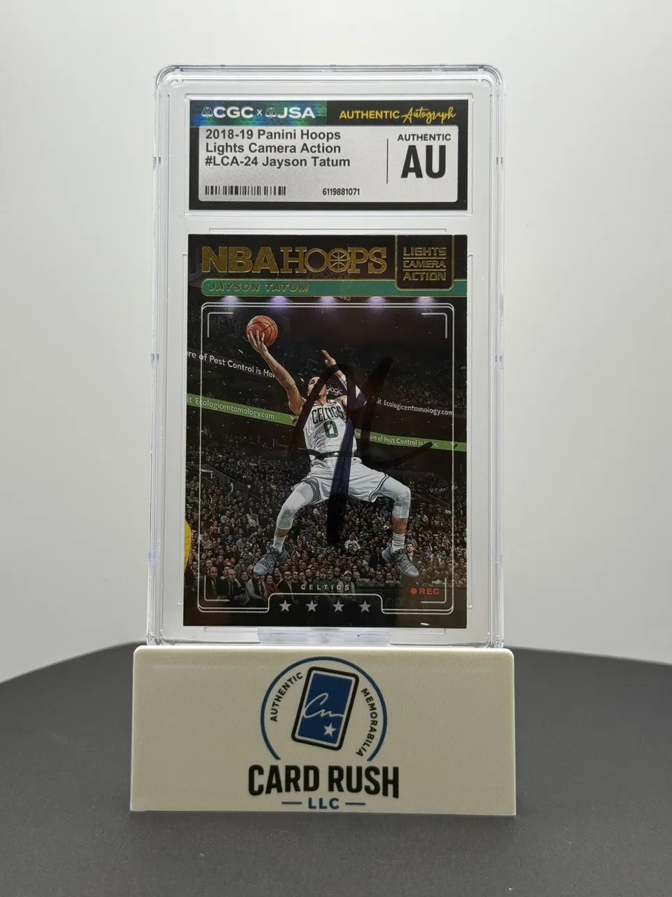 Jayson Tatum Lights Camera Action 2018-19 Hoops In Person Auto CGC Authentic