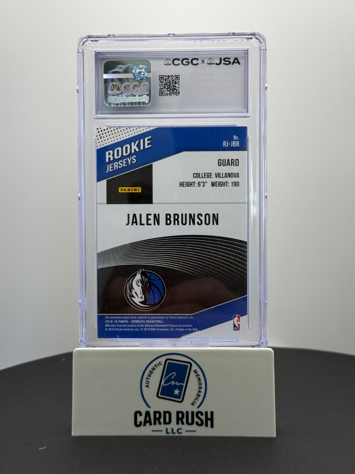 2018-19 Panini Donruss - Rookie Jerseys Jalen Brunson RPA IP Auto CGC Authentic, back