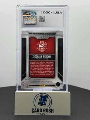 2024-25 Panini Prizm Zaccharie Risacher Global Reach Silver RC CGC Authentic, back
