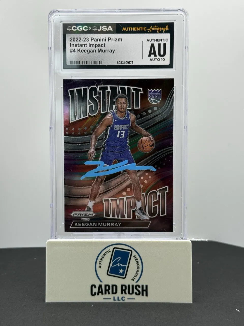 2022-23 Panini Prizm Instant Impact Keegan Murray RC IP Auto 10 CGC Authentic