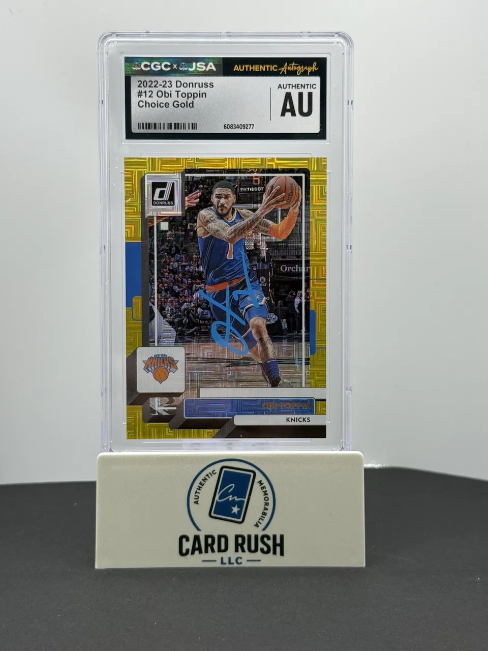 2022-23 Donruss Obi Toppin Choice Gold In Person Autograph CGC/JSA Authentic