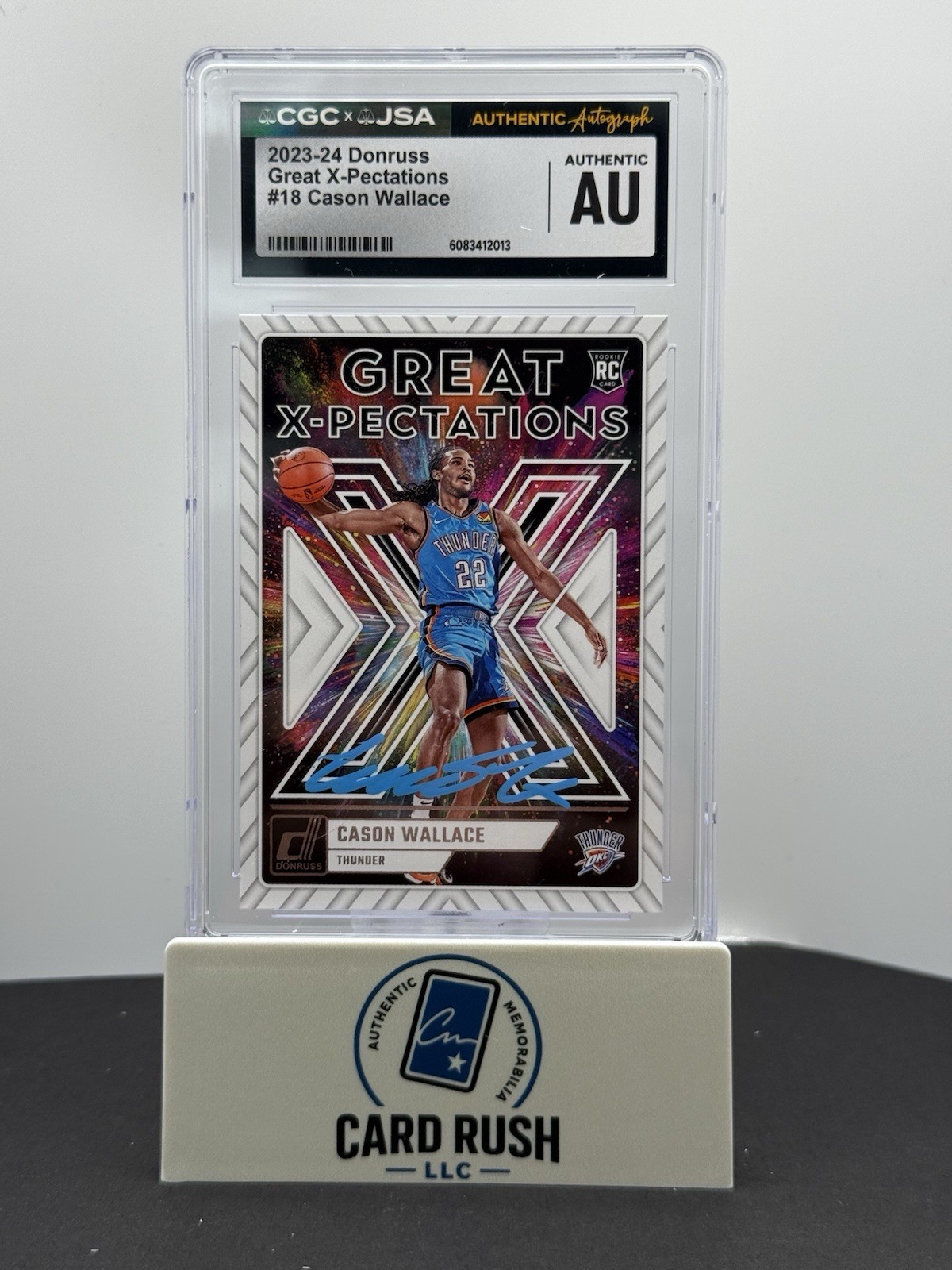 Cason Wallace RC 2023-24 Panini Donruss Great X-Pectations No. 18 Thunder, front