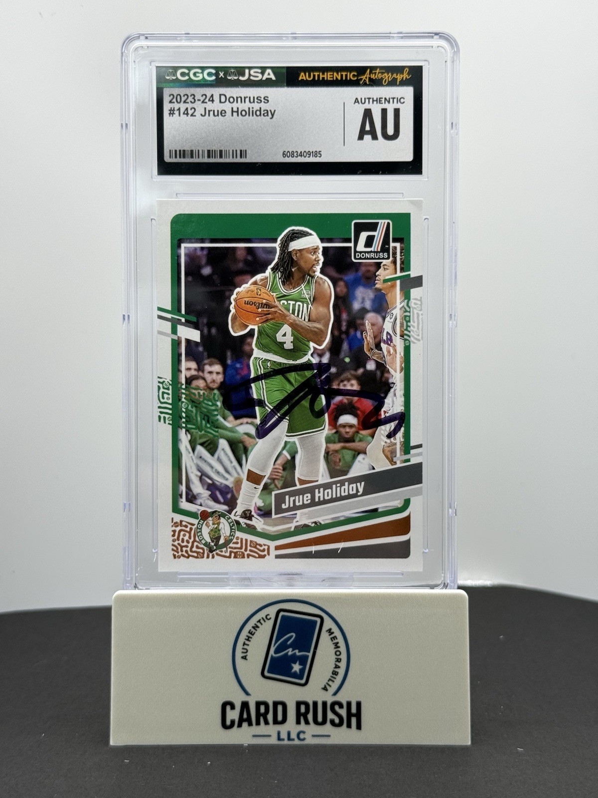 2023-24 Donruss Jrue Holiday Boston Celtics IP Auto CGC/JSA Authentic, front