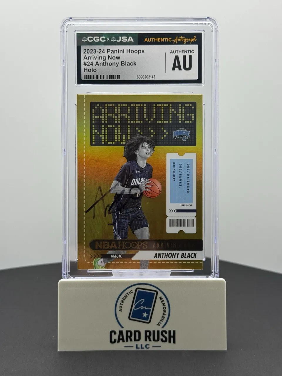 2023-24 Panini Hoops Arriving Now Anthony Black Holo RC IP Auto CGC/JSA