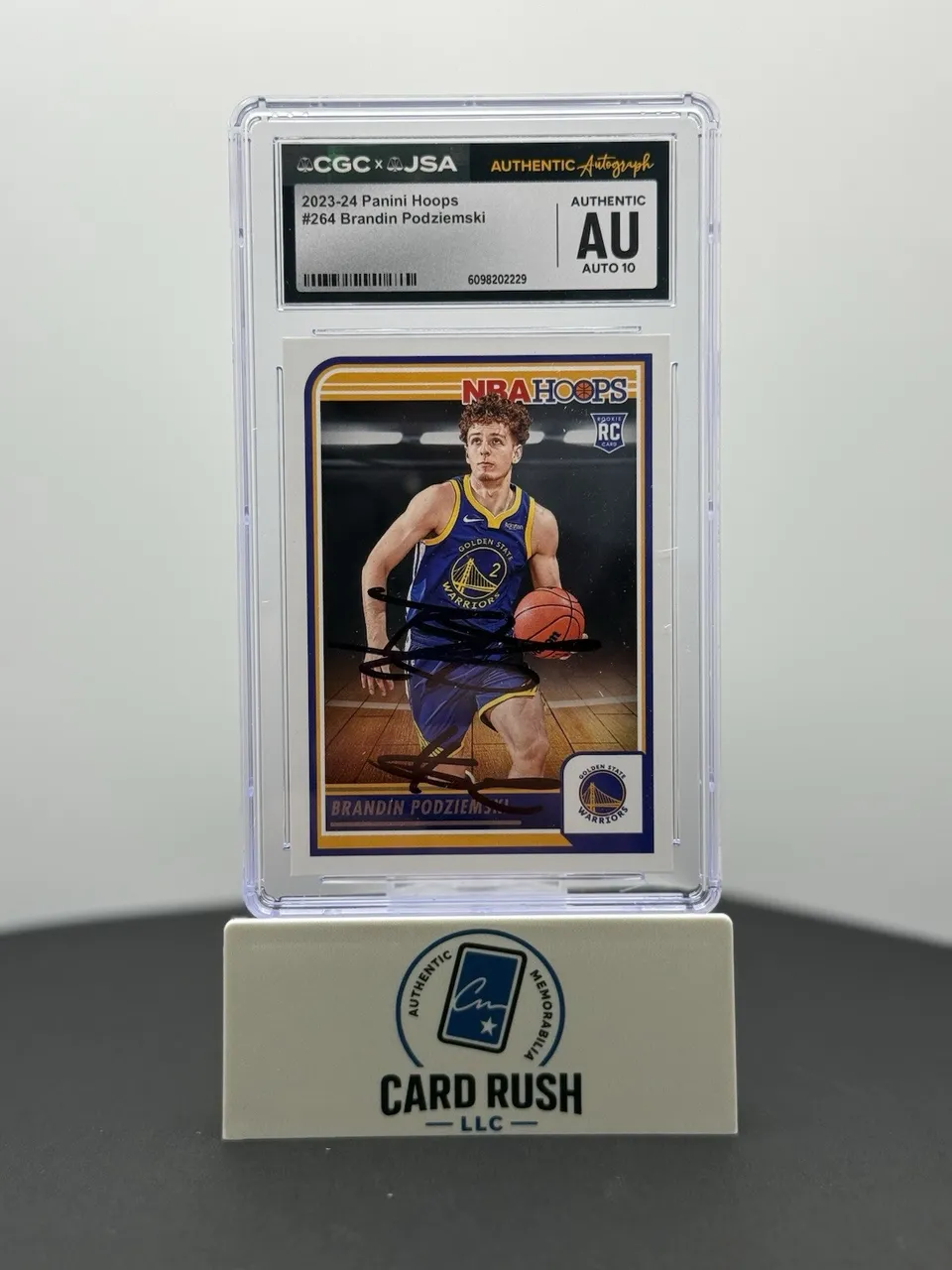 2023-24 Panini Hoops Brandin Podziemski RC In-Person CGC/JSA Graded Auto 10!