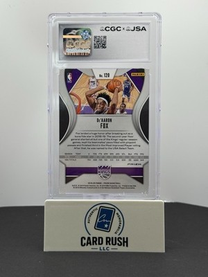 2019 Panini Prizm Pink Ice Prizm De'Aaron Fox IP Autograph CGC/JSA Authentic, back