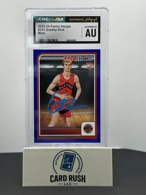 2023-24 Hoops Gradey Dick Blue Rookie In Person Autograph CGC/JSA Authentic