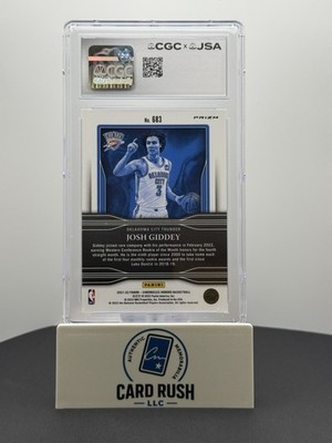 Josh Giddey 2021-22 Panini Chronicles Honors Prizm RC IP Auto CGC Authentic, back