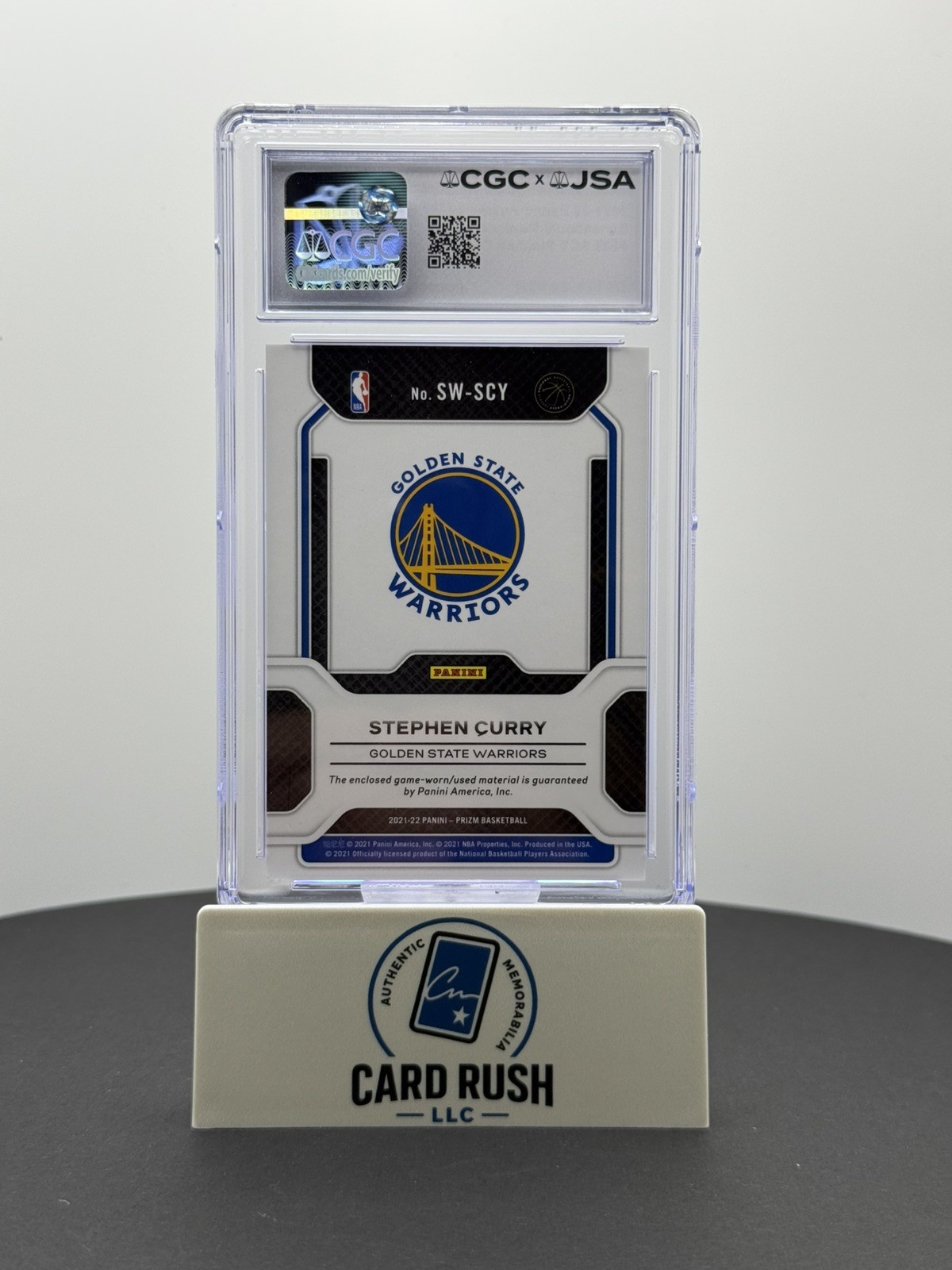 2021-22 Panini Sensational Swatches Stephen Curry IP Auto CGC/JSA Authentic, back