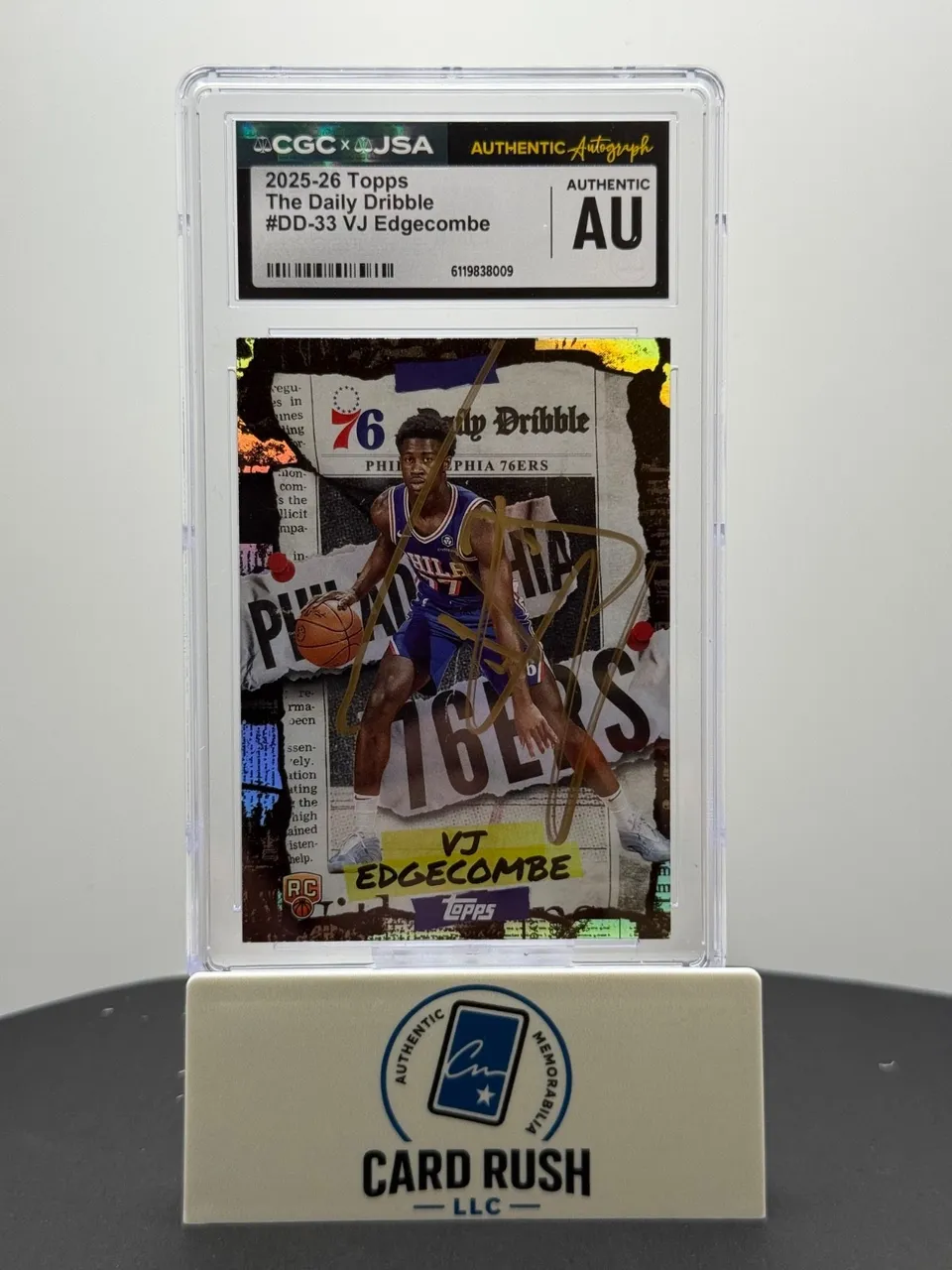 2025-26 Topps - The Daily Dribble VJ Edgecombe RC IP Auto CGC Authentic