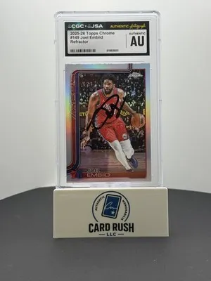 2025-26 Topps Chrome - Joel Embiid Silver Refractor IP Auto CGC Authentic