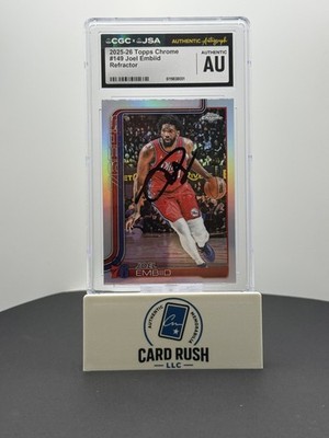2025-26 Topps Chrome - Joel Embiid Silver Refractor IP Auto CGC Authentic, front