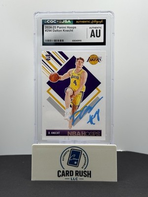2024-25 Panini NBA Hoops Tribute RC Dalton Knecht IP Auto CGC/JSA Authentic, front