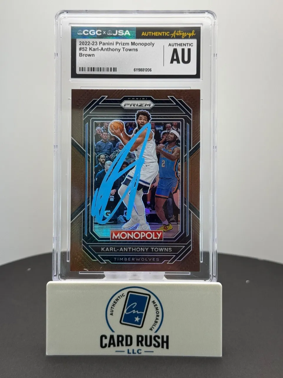 2022-23 Panini Prizm Monopoly - Karl-Anthony Towns Brown Prizm /249 IP Auto CGC