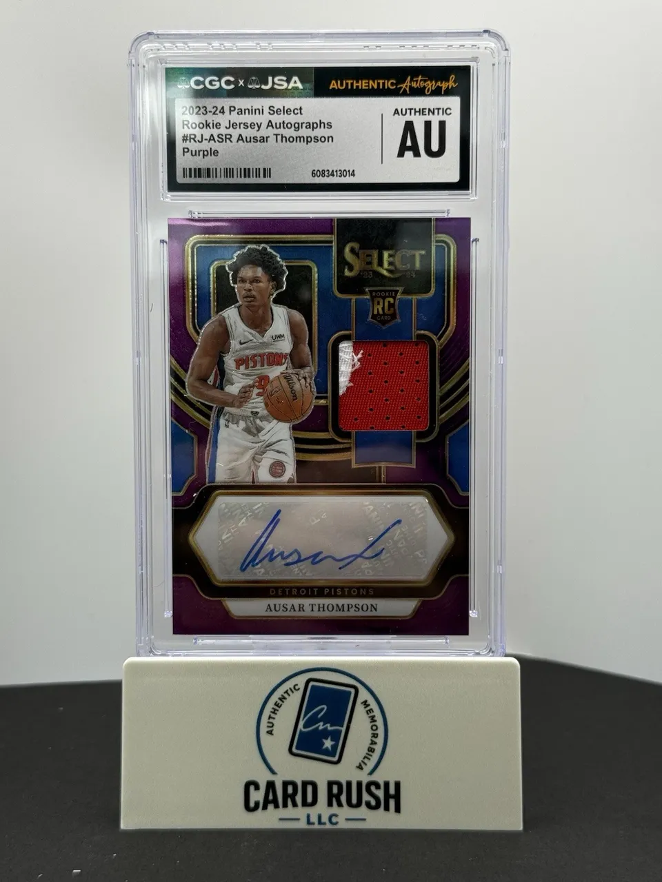 2023-24 Select Ausar Thompson Rookie Jersey Auto Purple /99 CGC/JSA Authentic