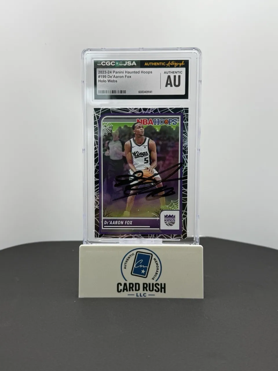 2023-24 Panini Haunted Hoops De’Aaron Fox Holo Webs CGC/JSA Authentic