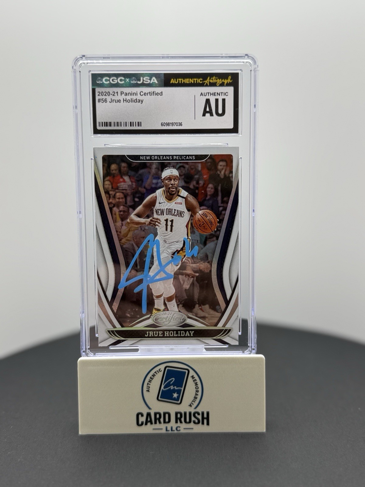 2020-21 Panini Certified Jrue Holiday In-Person Autograph CGC/JSA Authentic, front