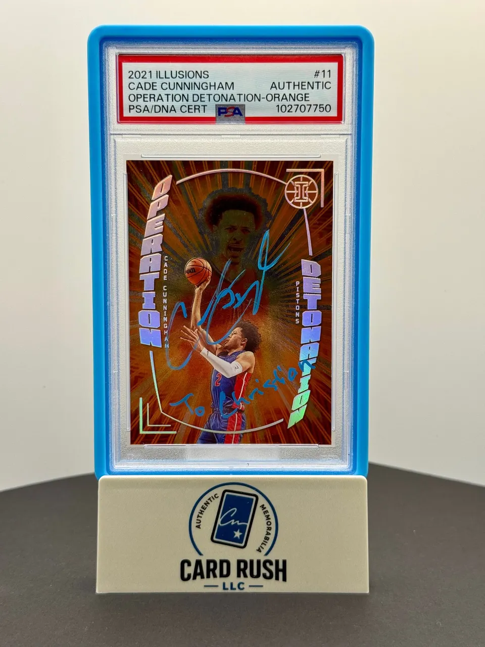 Slabbed Cade Cunningham personalized autograph card