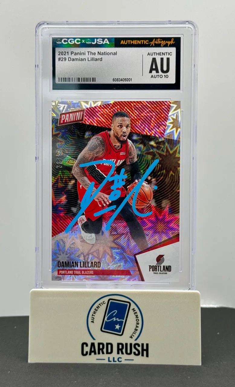Slabbed Damian Lillard 'Kaboom to Kabust to Kabang' card, CGC/JSA auto-10