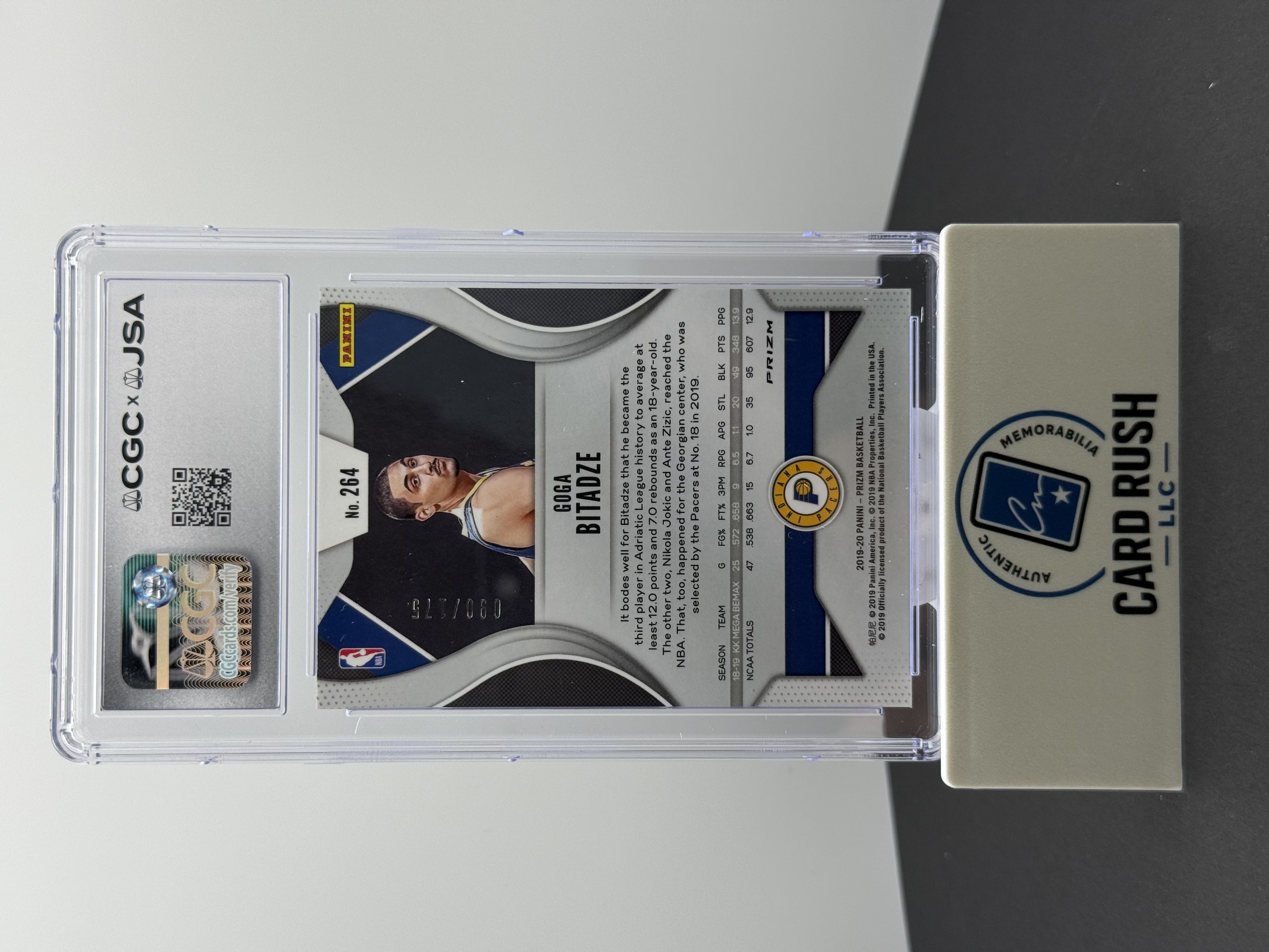 2019-20 Panini Prizm Fast Break Blue Goga Bitadze IP Autograph, back