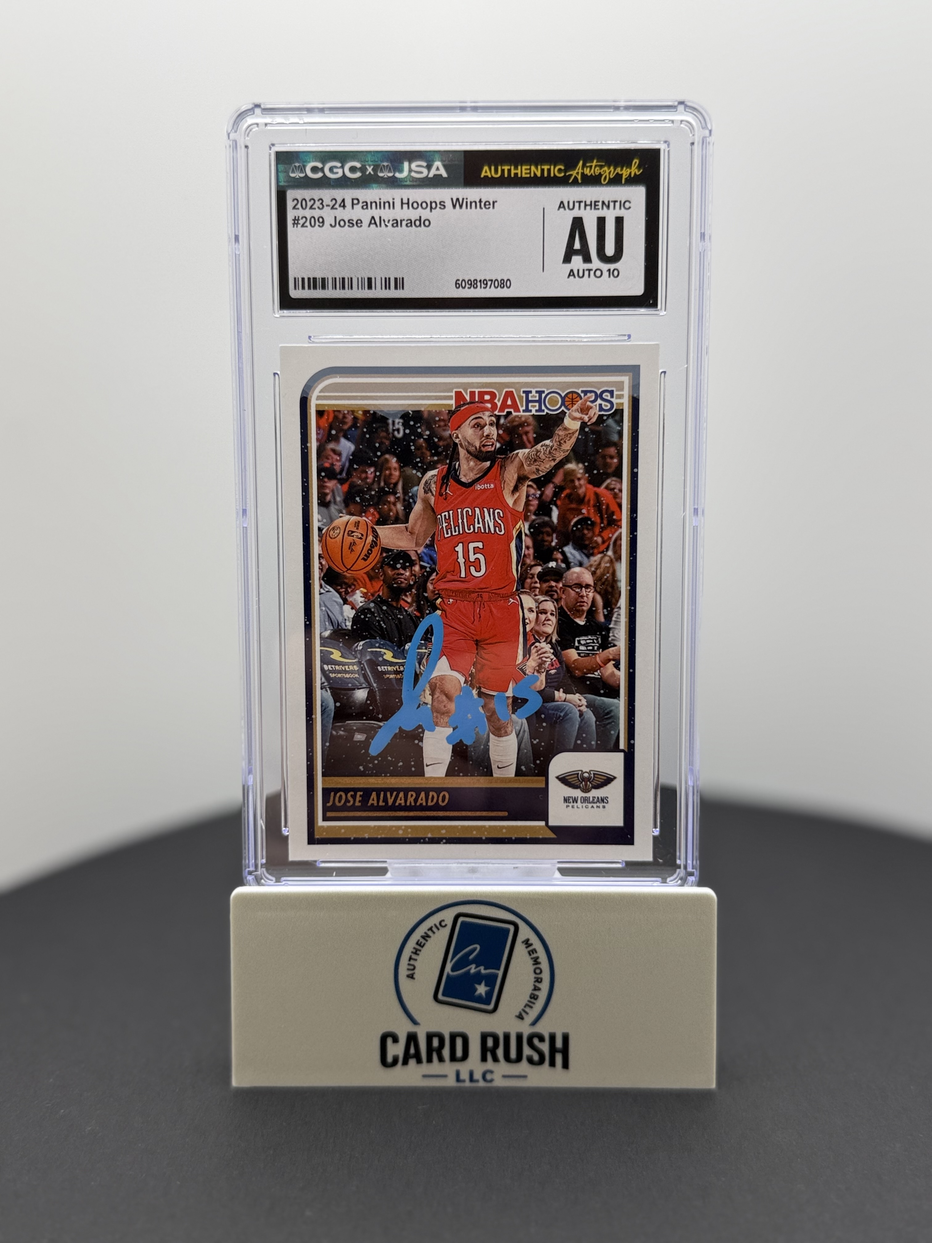 2023-24 Panini Hoops Winter #209 Jose Alvarado Autographed Card, front