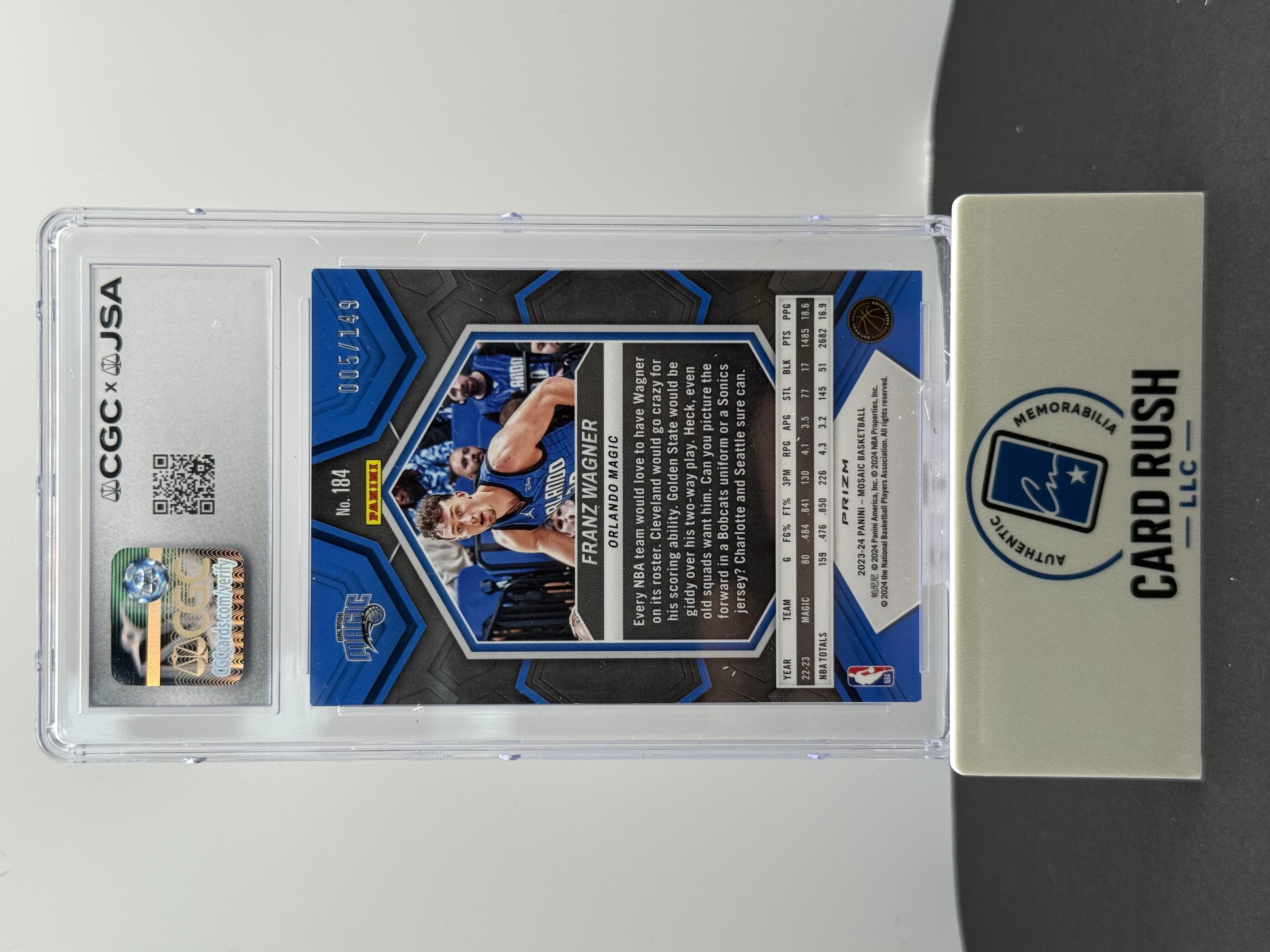 2022-23 Panini Mosaic Franz Wagner Autograph Card, back