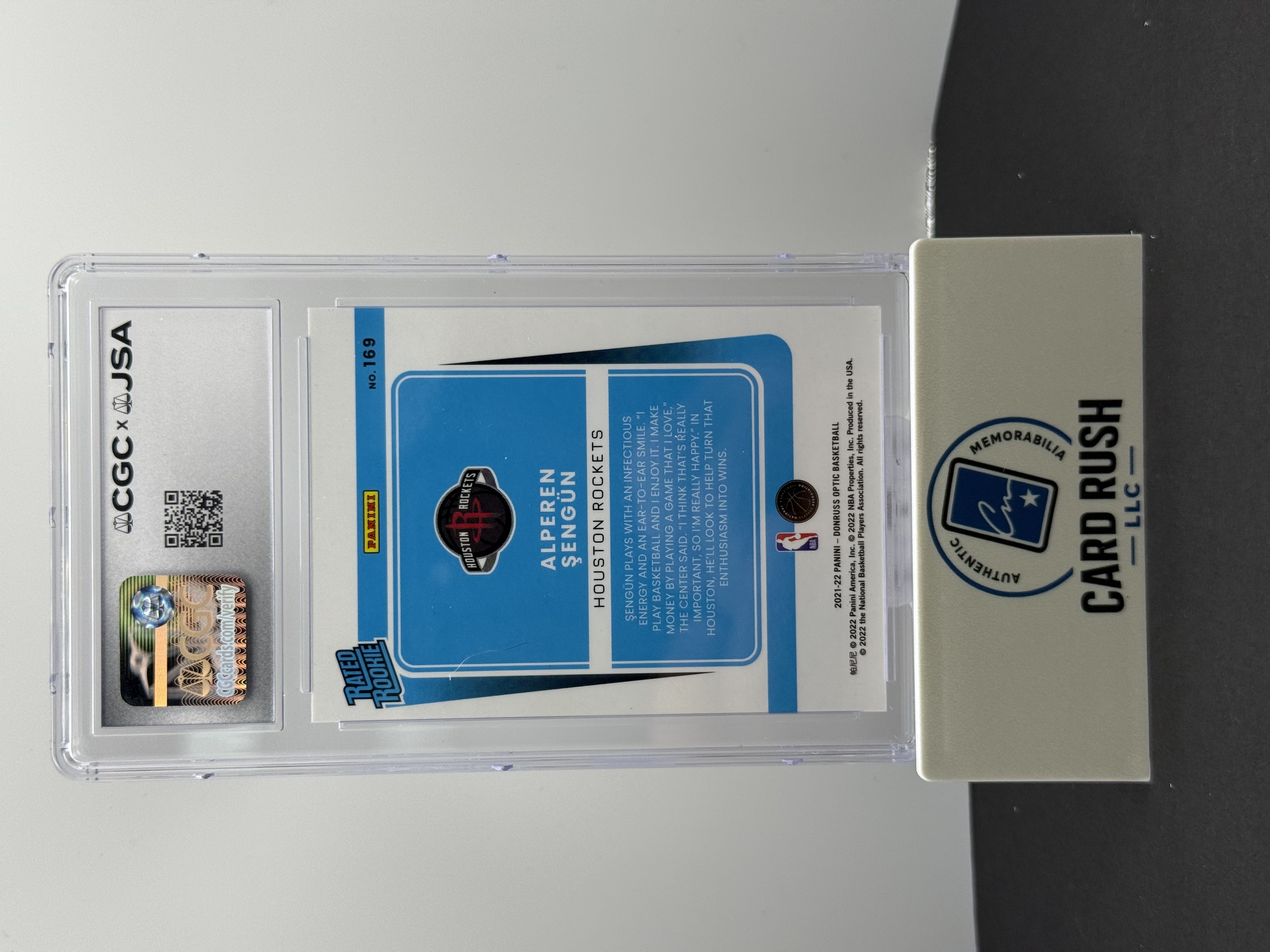 2021-22 Panini Donruss Optic Rated Rookie Alperen Sengun IP Auto CGC Authentic, back